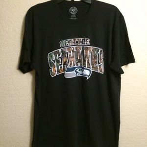 Seattle Seahawks Shirt Camo Logo, Size L. 47 Brand